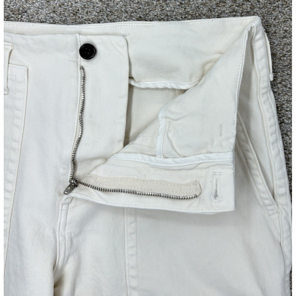Everlane Straight Crop Utility Pant Womens 6 Bone White High Rise Organic Cotton - Picture 3 of 10